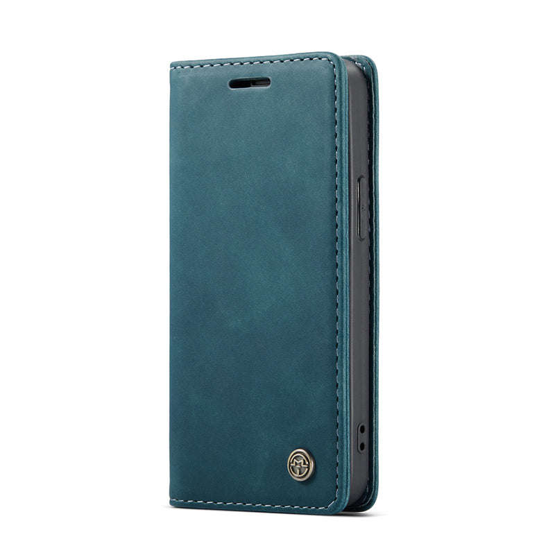 CaseMe-013 TPU Business Style Vintage Matte Horizontal Flap Leather Case for iPhone 13 Mini 5.4" ...