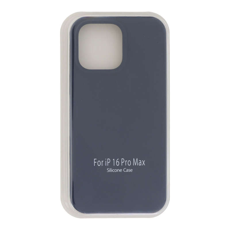Full Pure Color Liquid Silicone Case Without Logo for iPhone 16 Pro Max Midnight Blue