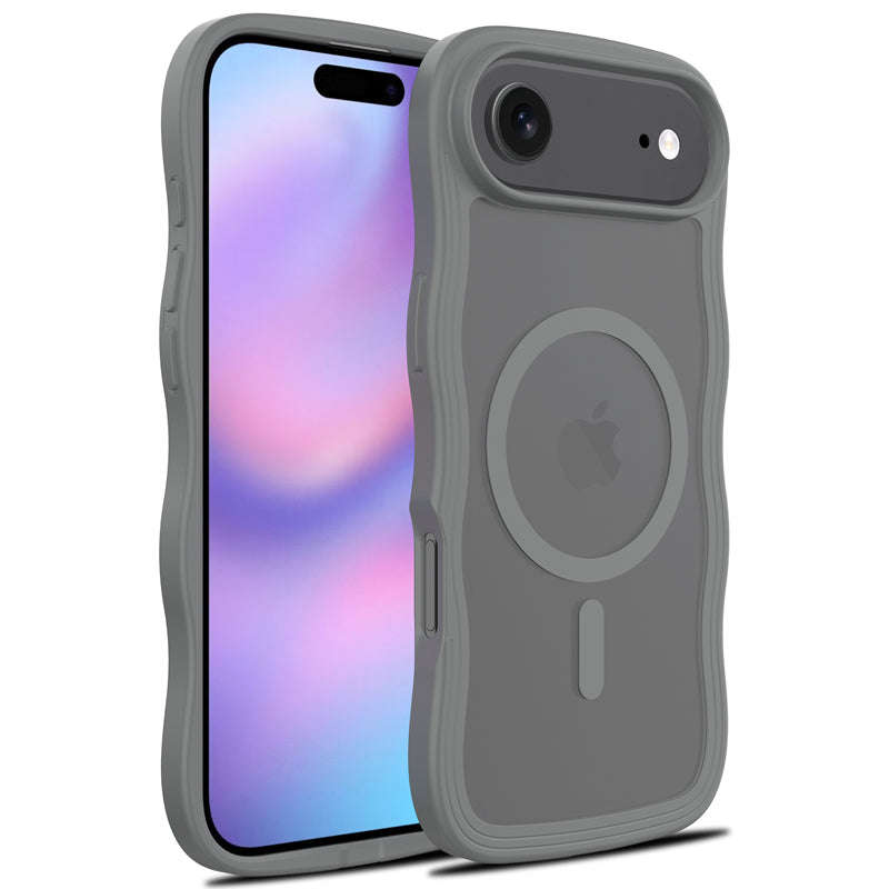 Magsafe Wavy Pattern Translucent Case for iPhone 17 Air Gray