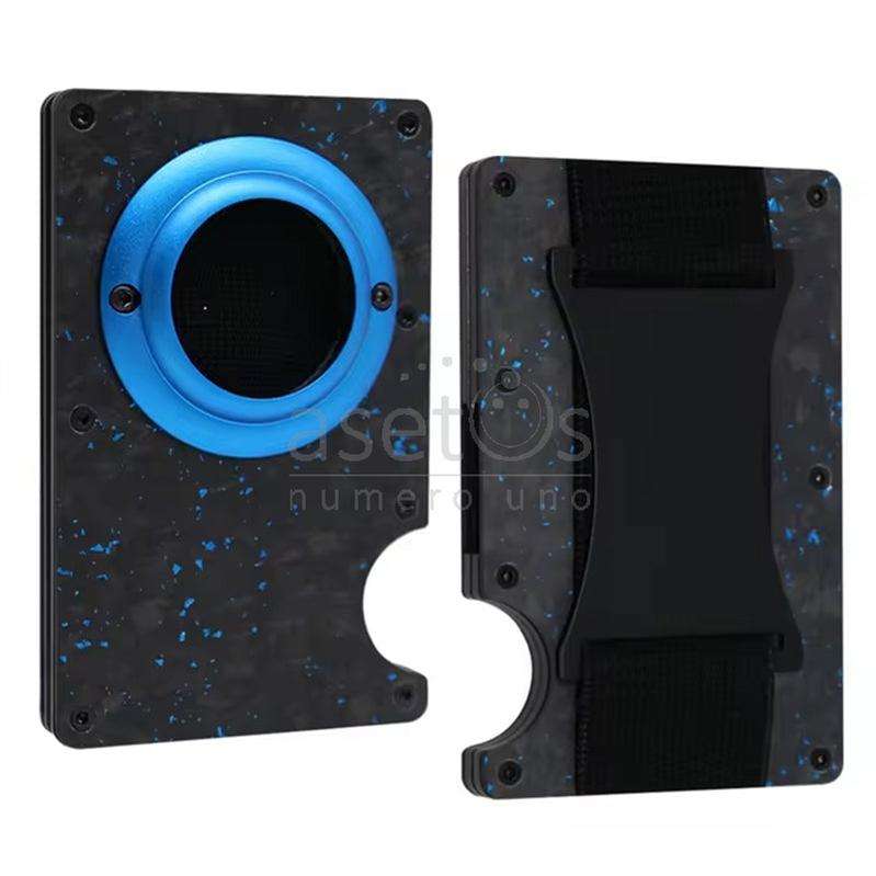 Slim Business Forged Carbon Fiber Airtag Wallet Card Holder Rfid Metal Aluminum Case with Cash St...