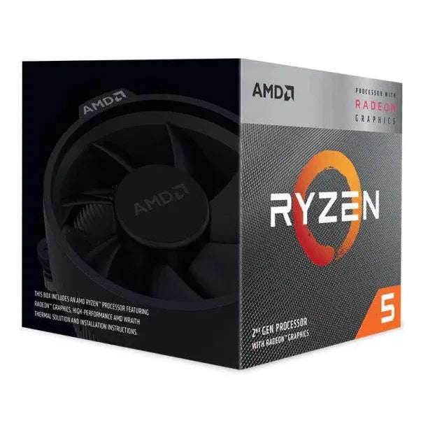 AMD RYZEN 5 3400G SKT AM4 CPU; 4 Core/8 Thread; Base Clock 3.7GHz;  Boost Clock 4.2GHz; 6 MB TDP ...