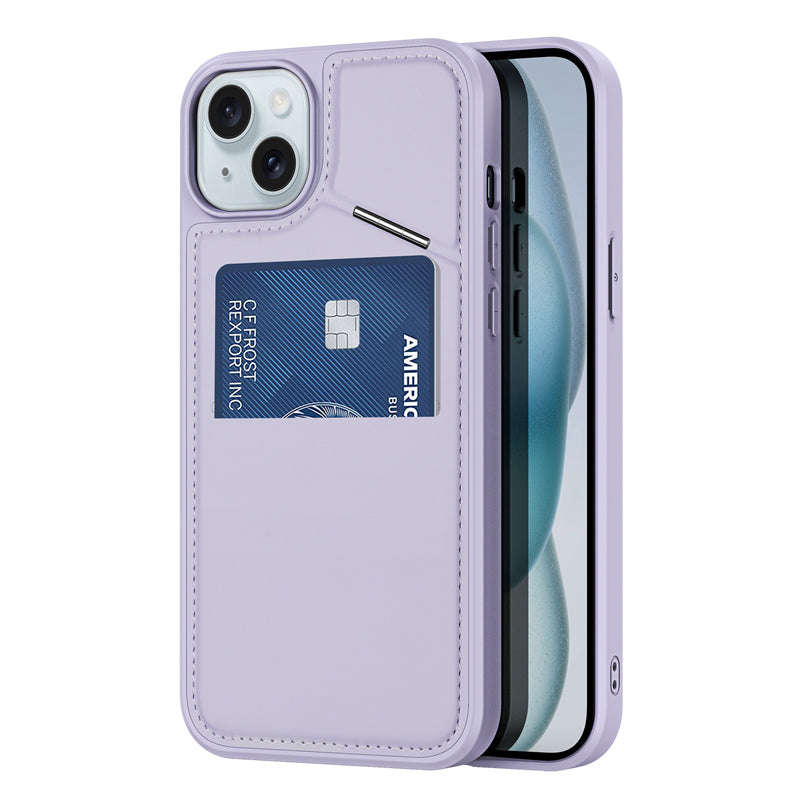 DUX DUCIS Rafi II Series Magnetic Leather TPU+PC Case for iPhone 15 Plus Purple