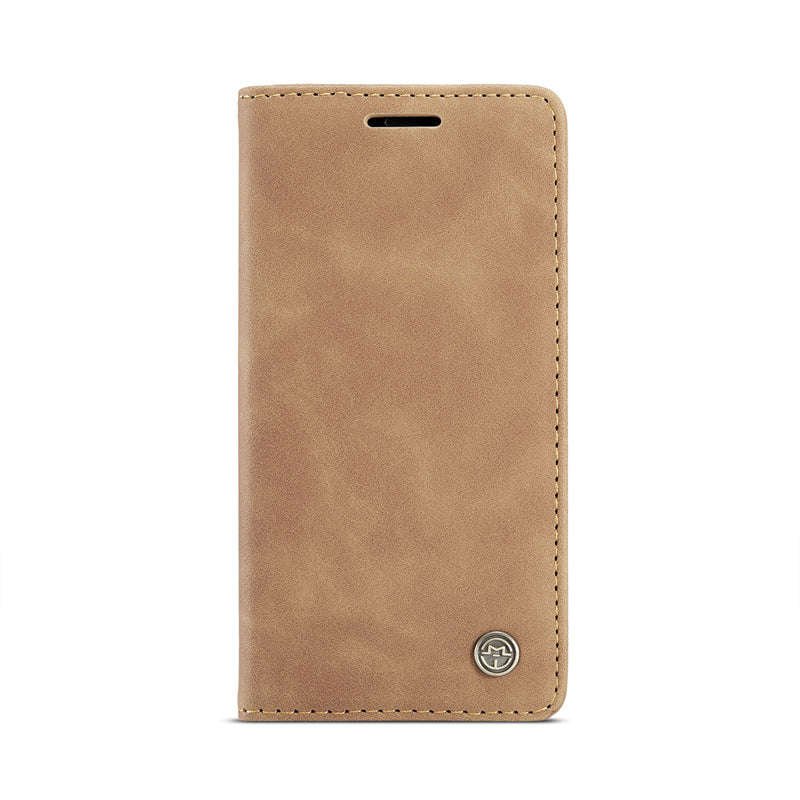 CaseMe-013 TPU Business Style Vintage Matte Horizontal Flap Leather Case for iPhone 12 Mini Yellow