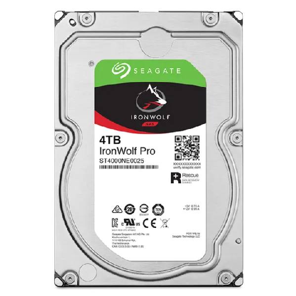 Seagate Ironwolf Pro ST4000NT001 4TB 3.5'' HDD NAS Drives 7200 RPM; SATA 6GB/s Interface; 256MB C...