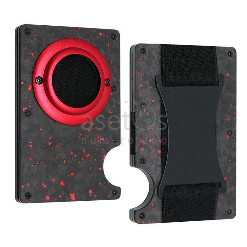 Slim Business Forged Carbon Fiber Airtag Wallet Card Holder Rfid Metal Aluminum Case with Cash St...