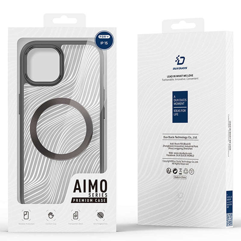 DUX DUCIS Aimo Mag Series Magnetic Matte Anti-drop TPU + PC Case for iPhone 15 Black