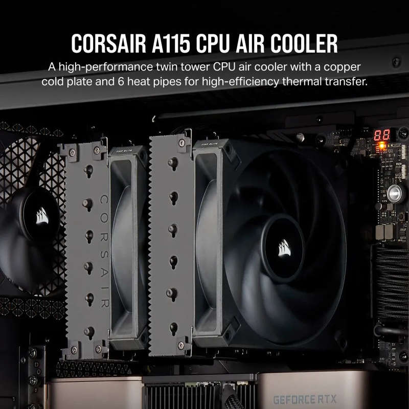 Corsair A115 High-Performance Dual Fan Tower CPU Air Cooler