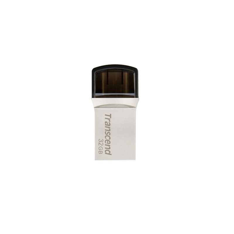 TRANSCEND 128GB JETFLASH 890 USB-C & USB 3.1 OTG FLASH DRIVE - SILVER