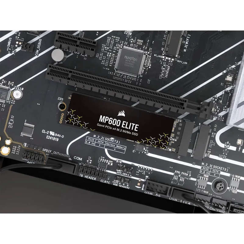 Corsair MP600 ELITE 2TB Gen4 PCIe x4 NVMe M.2 SSD (no heatsink); Read Up To 7000MB/s; Write up to...