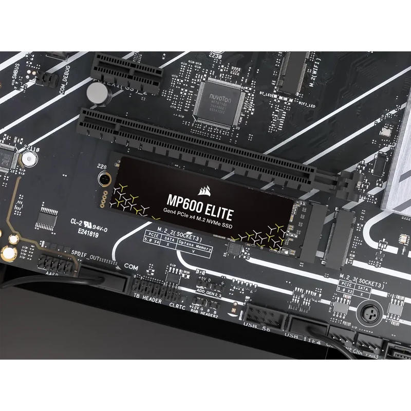 Corsair MP600 ELITE 2TB Gen4 PCIe x4 NVMe M.2 SSD (no heatsink); Read Up To 7000MB/s; Write up to...