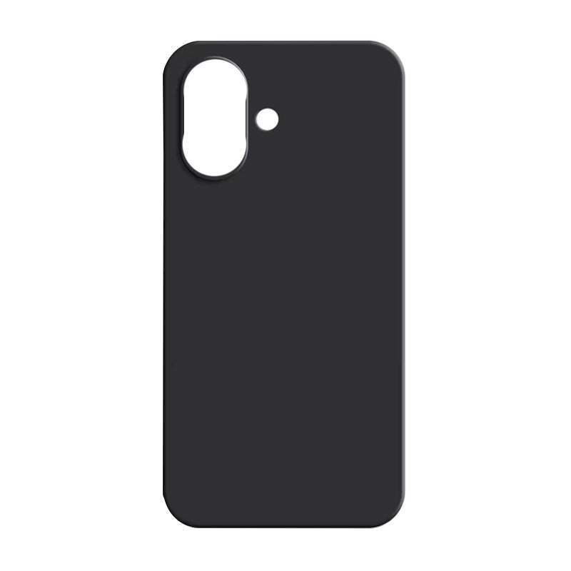Full Pure Color Liquid Silicone Case Without Logo for iPhone 16 Black
