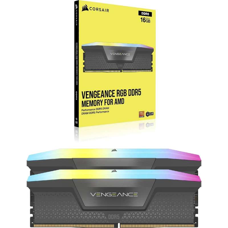 Corsair VENGEANCE RGB DDR5 32GB (2x16GB) DDR5 6000 CL36-44-44-96 1.4V  Intel XMP and AMD EXPO Mem...