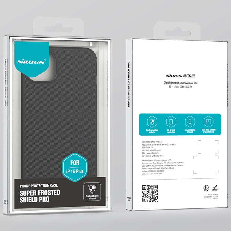 NILLKIN Super Frosted Shield Pro Case for iPhone 15 Plus Black