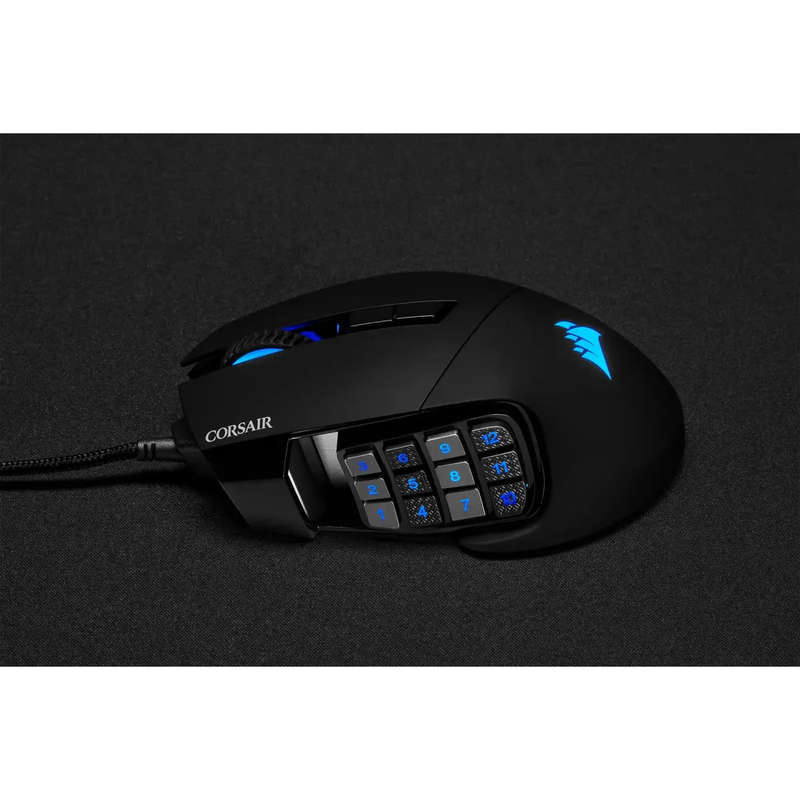 Corsair SCIMITAR ELITE RGB Optical MOBA/MMO Gaming Mouse; 18;000 DP; Black