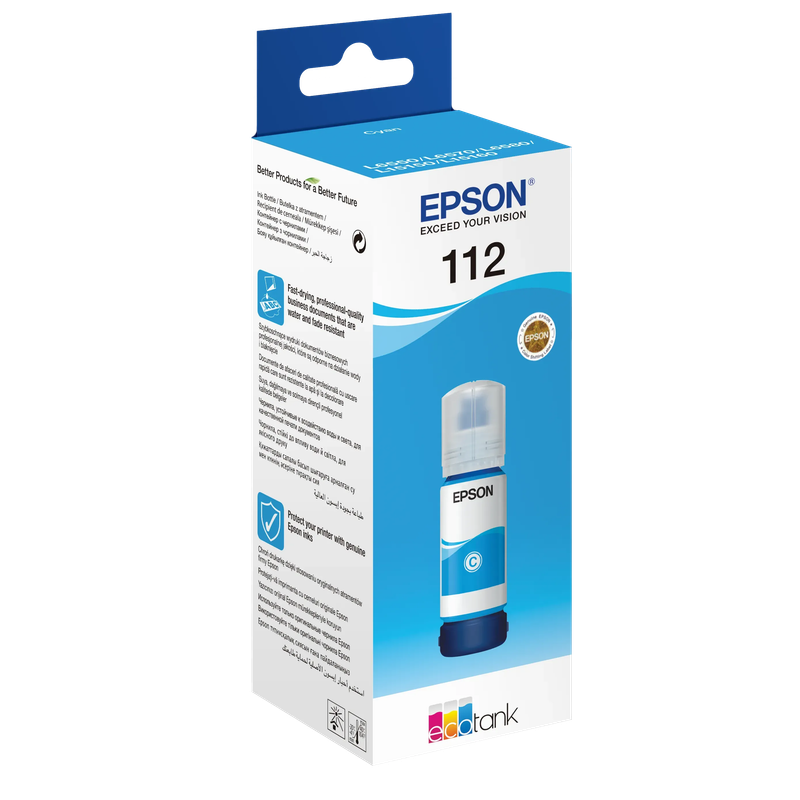 Epson 112 EcoTank Pigment Cyan ink bottle (70 ml)