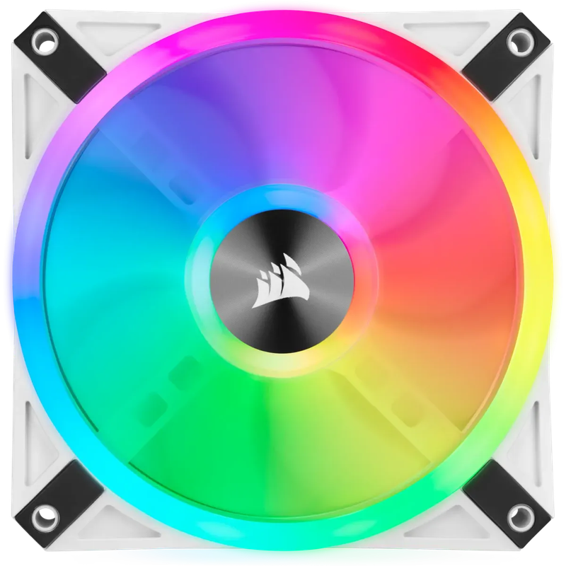 Corsair iCUE QL120 RGB 120mm PWM Triple Fan with Lighting Node CORE - White