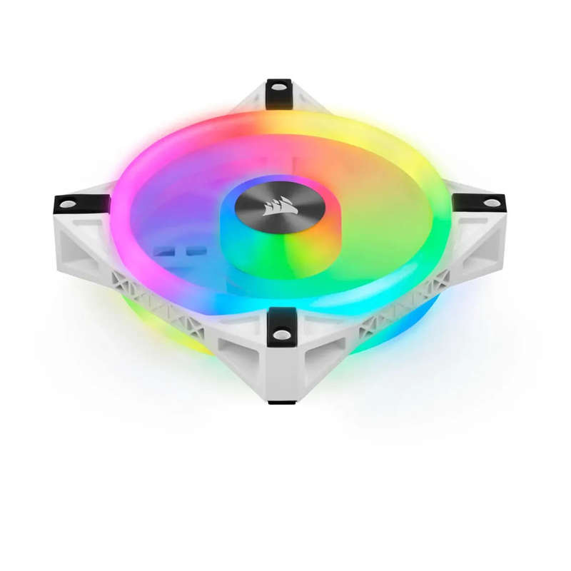 Corsair iCUE QL120 RGB 120mm PWM Triple Fan with Lighting Node CORE - White