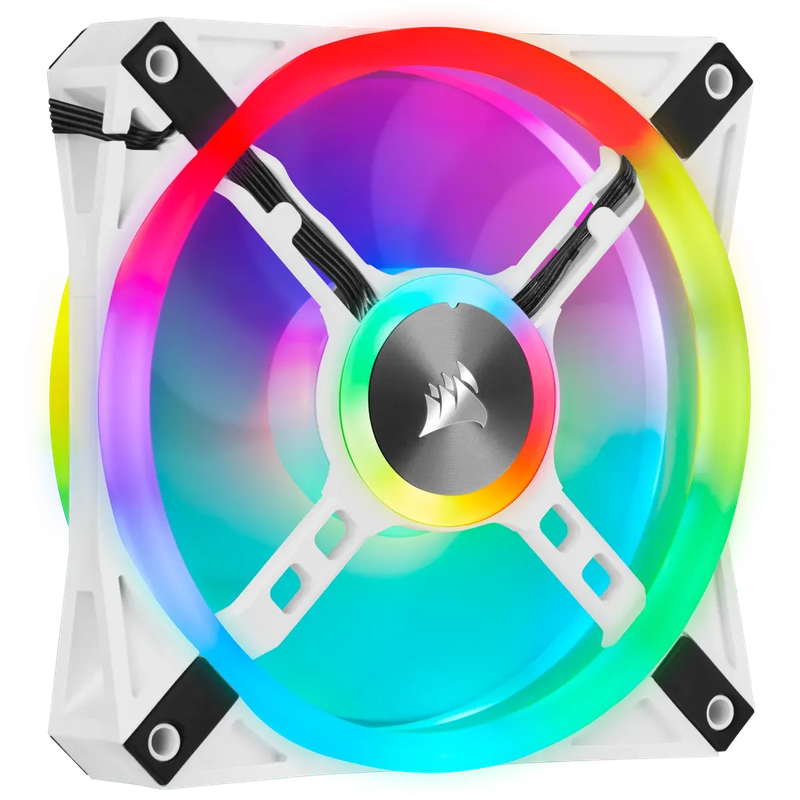 Corsair iCUE QL120 RGB 120mm PWM Triple Fan with Lighting Node CORE - White