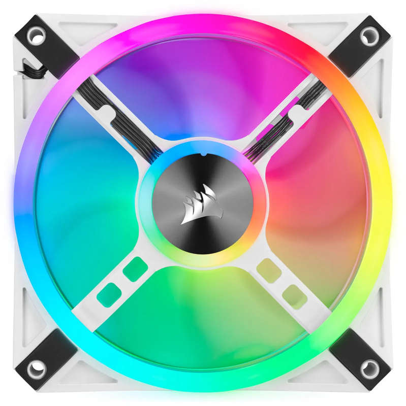 Corsair iCUE QL120 RGB 120mm PWM Triple Fan with Lighting Node CORE - White