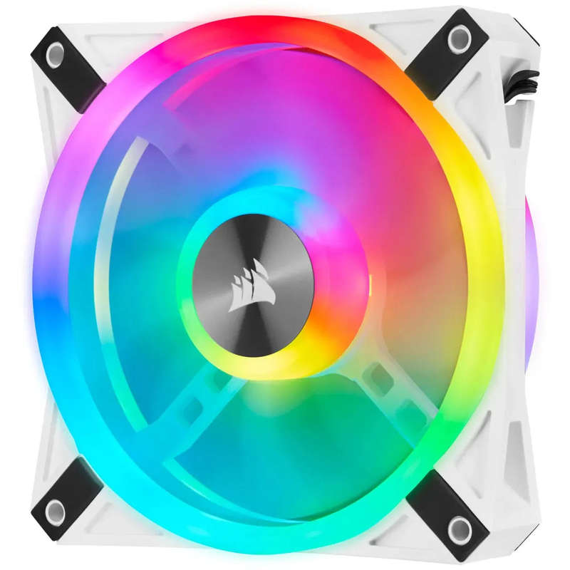 Corsair iCUE QL120 RGB 120mm PWM Triple Fan with Lighting Node CORE - White