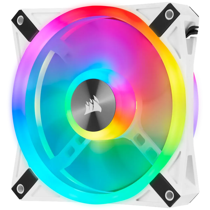 Corsair iCUE QL120 RGB 120mm PWM Triple Fan with Lighting Node CORE - White