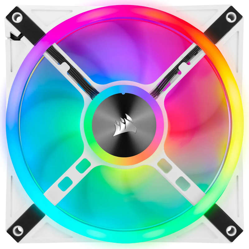 Corsair iCUE QL140 RGB 140mm PWM Dual Fan Kit with Lighting Node CORE - White