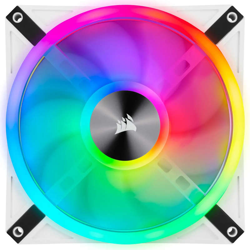 Corsair iCUE QL140 RGB 140mm PWM Dual Fan Kit with Lighting Node CORE - White