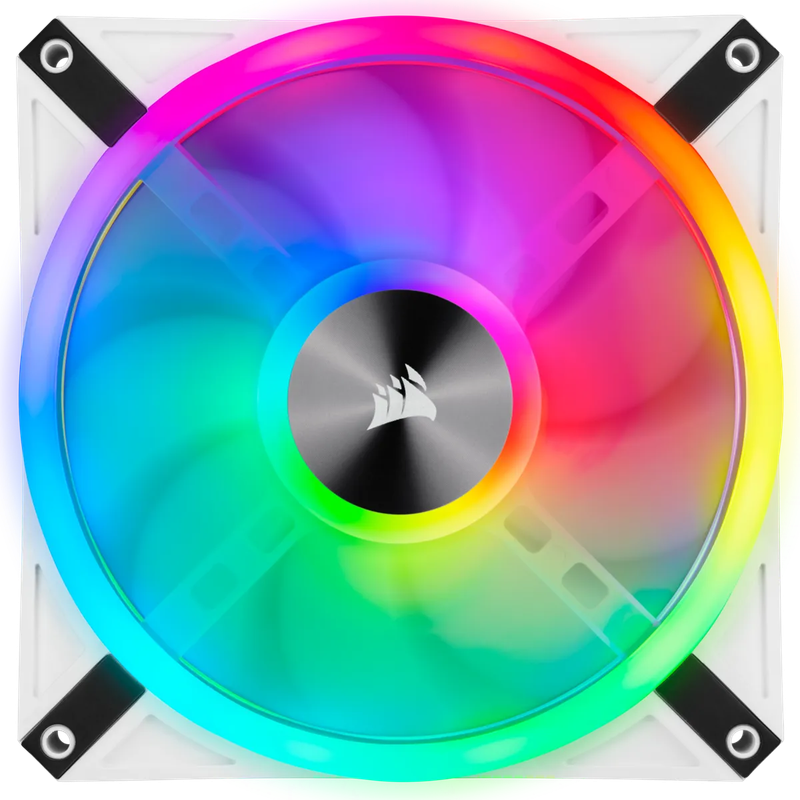 Corsair iCUE QL140 RGB 140mm PWM Dual Fan Kit with Lighting Node CORE - White