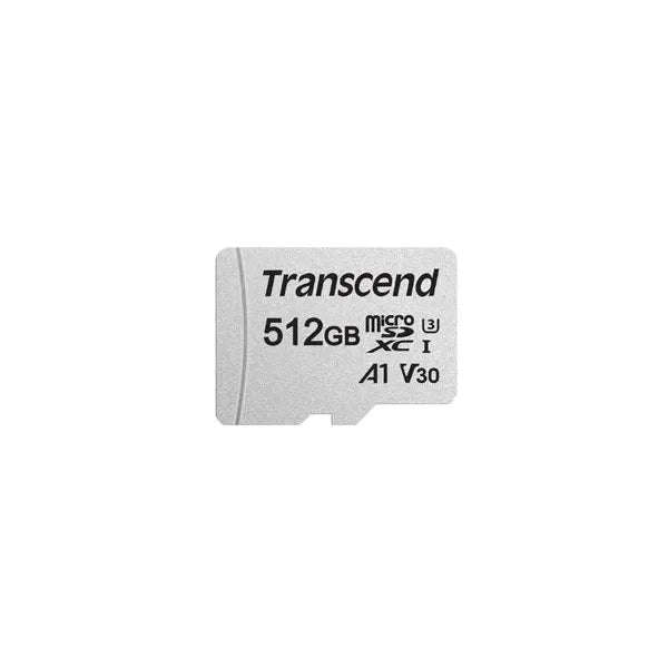 TRANSCEND 512GB MICRO SDXC C10 UHS-I U1/U3 V30 A1 WITH SD ADAPTOR