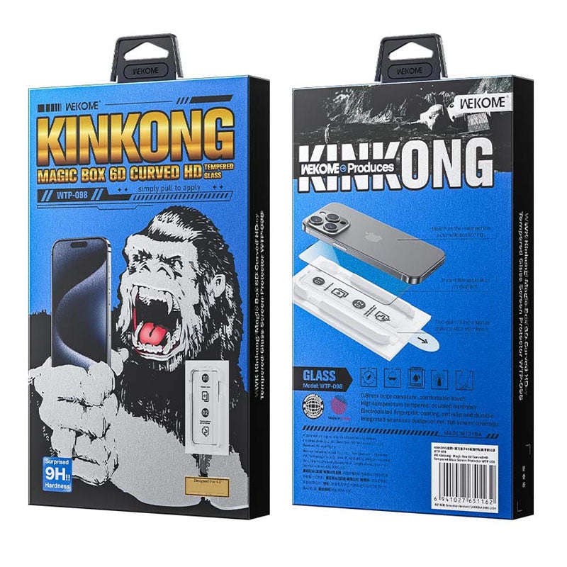 WEKOME WTP-098 Kinkong·Magic Box 6D Curved HD Tempered Glass Screen Protector for iPhone 15 Pro ...