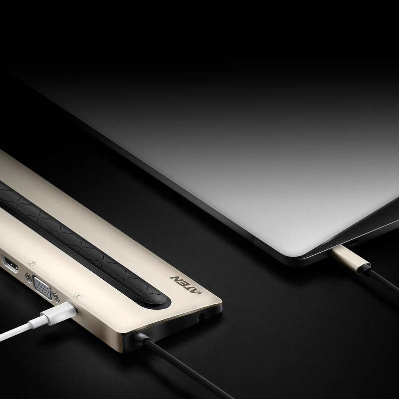 ATEN Dock; 15'' USB-C Multiport Dock;  - 2 x USB 2.0; 3 x USB3.2 Type A; 1 x USB3.2 Type C; 2 x H...