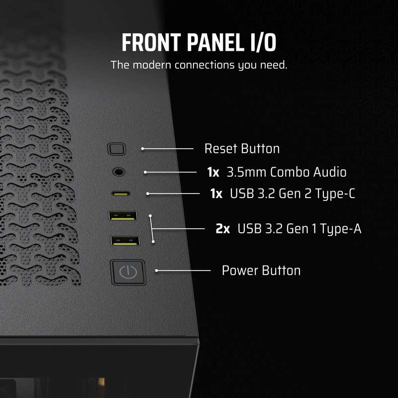 3500X RGB Mid-Tower Black PC Case; 2x 3.5'' |  2x 2.5'' Drive Bays; Up to 360mm Radiator compatib...