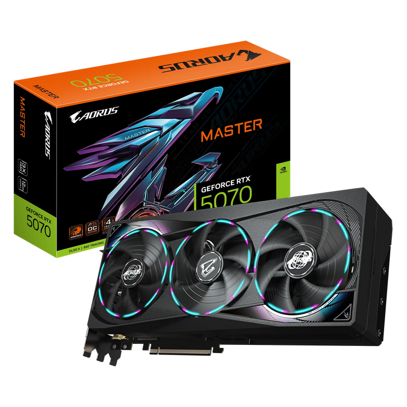 GIGABYTE nVidia GeForce RTX 5070 AORUS MASTER - 12GB GDDR7 HDMIx1/DPx3