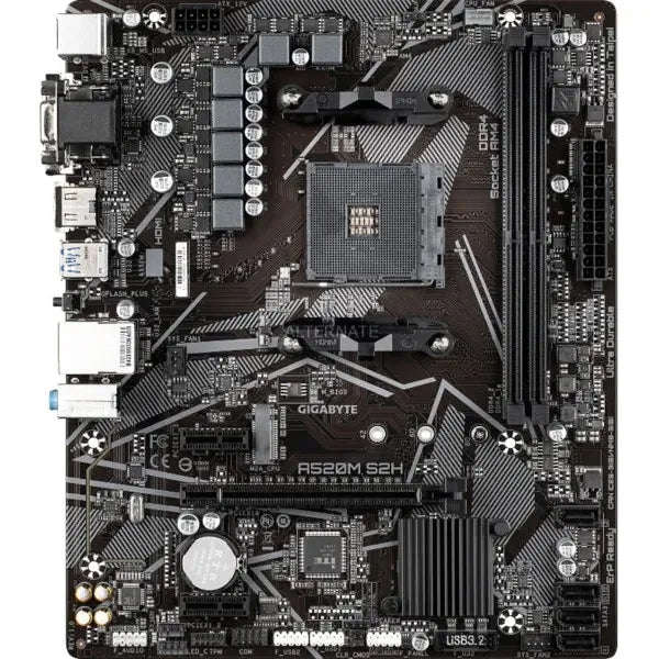 GIGABYTE Motherboard AMD A520M-S2H  for 3rd/4th/5th Generation AMD Ryzen processors; 2x Dual D...