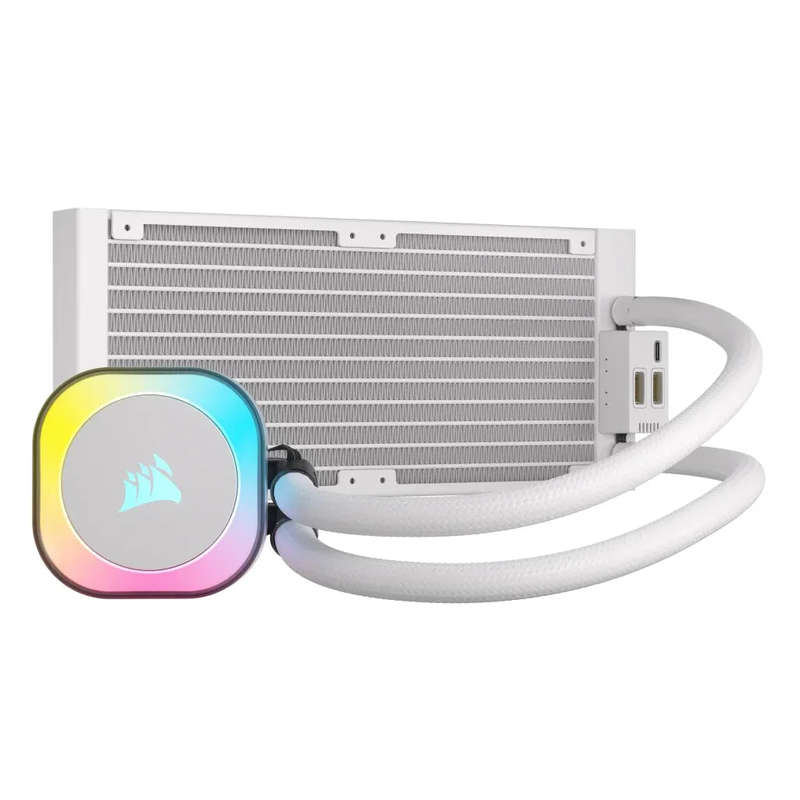 Corsair iCUE LINK H100i RGB Liquid CPU Cooler - QX120 RGB Fans - White - 240mm Radiator - Fits In...