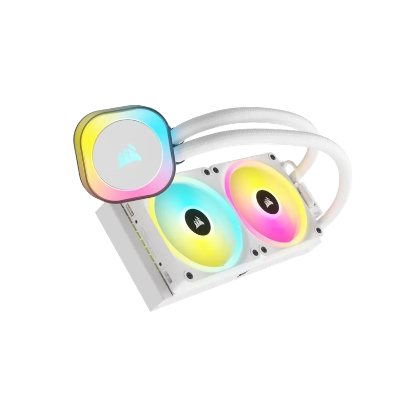 Corsair iCUE LINK H100i RGB Liquid CPU Cooler - QX120 RGB Fans - White - 240mm Radiator - Fits In...