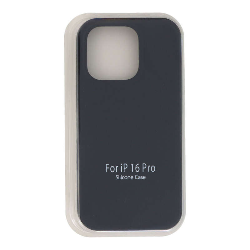 Full Pure Color Liquid Silicone Case Without Logo for iPhone 16 Pro Black
