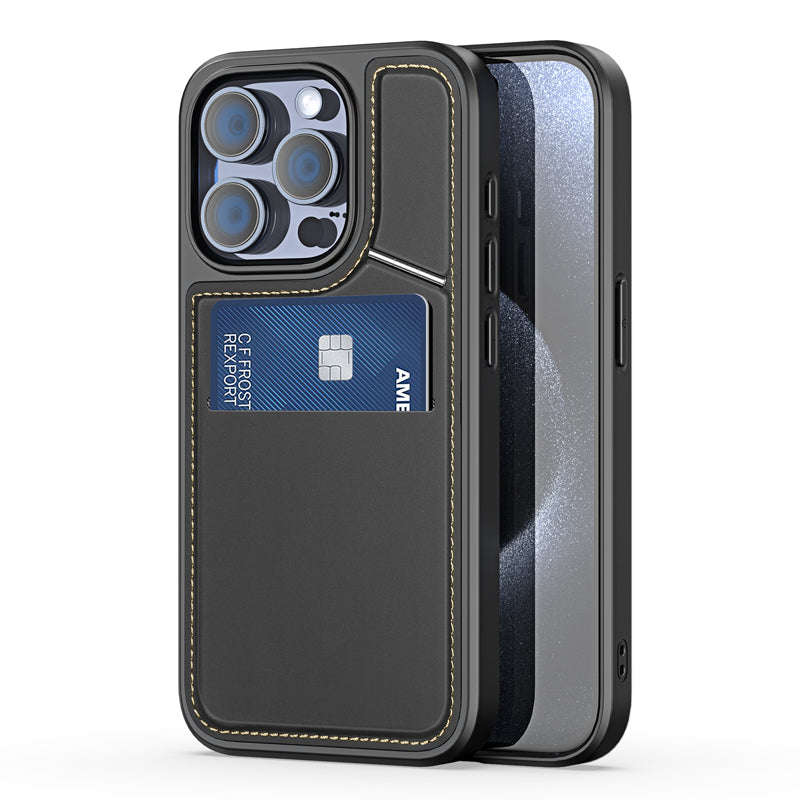 DUX DUCIS Rafi II Series Magnetic Leather TPU+PC Case for iPhone 15 Pro Max Black