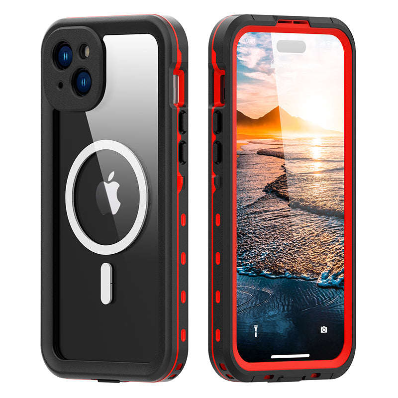 Redpepper IP68 Waterproof Shockproof Case for iPhone 15 Plus Red