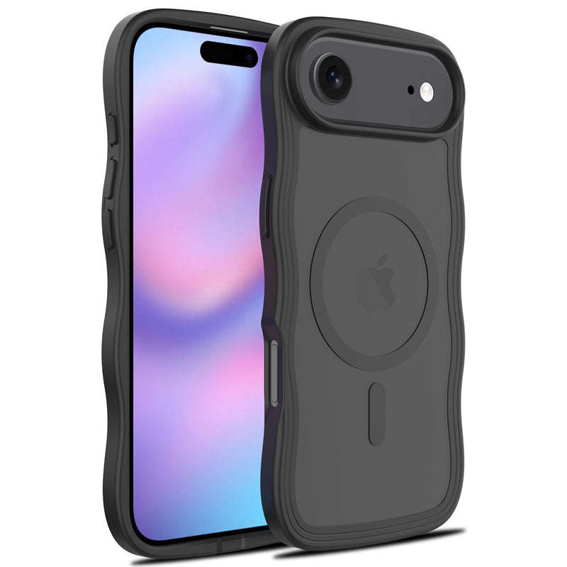 Magsafe Wavy Pattern Translucent Case for iPhone 17 Air Black