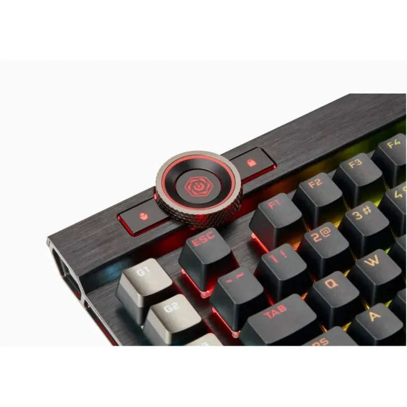 Corsair K100 RGB Mechanical Wired CHERRY MX SPEED Switch Keyboard with RGB Backlighting  Black.