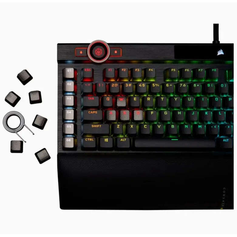 Corsair K100 RGB Mechanical Wired CHERRY MX SPEED Switch Keyboard with RGB Backlighting  Black.