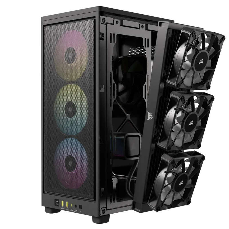 iCUE 2000D RGB AIRFLOW Black Mini-ITX PC Case; 3x 2.5'' Drive Bays; Up to 360mm Radiator compatib...
