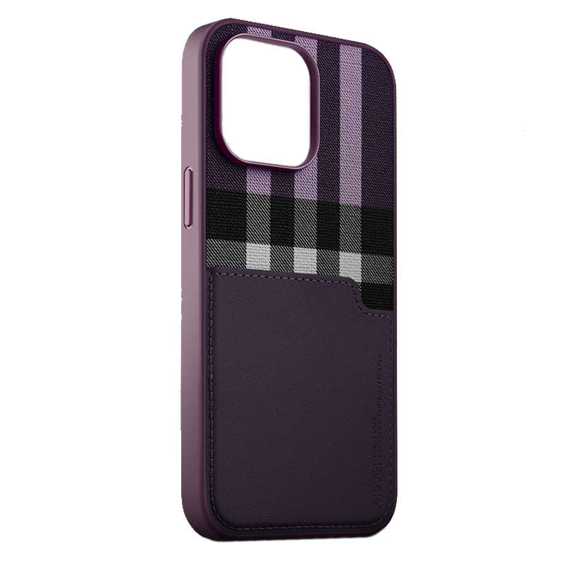 X-level Gentry Series Portable Card Bag Soft Edge Case for iPhone 15 Pro Purple