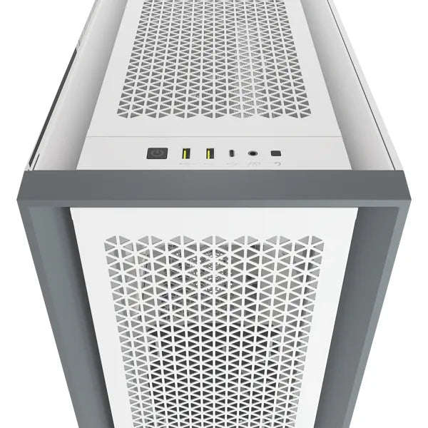 5000D Airflow White Tempered Glass Mid-Tower - 2x3.5''; 4x2.5''; Up to 360mm Liquid Coolers - ATX...