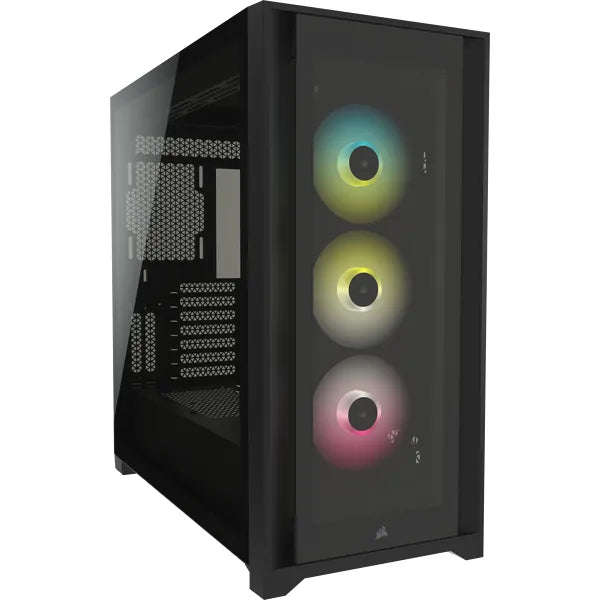 5000X RGB Black Tempered Glass Mid-Tower; 2x 3.5'' |  4x 2.5'' Drive Bays; Up to 360mm Radiator c...