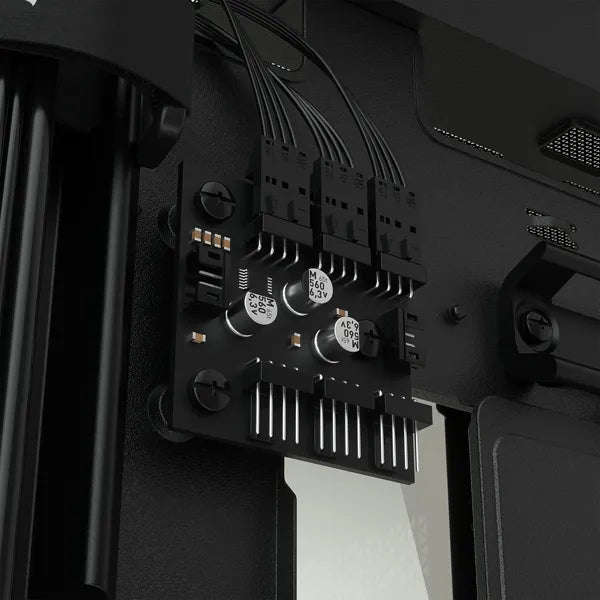 5000X RGB Black Tempered Glass Mid-Tower; 2x 3.5'' |  4x 2.5'' Drive Bays; Up to 360mm Radiator c...