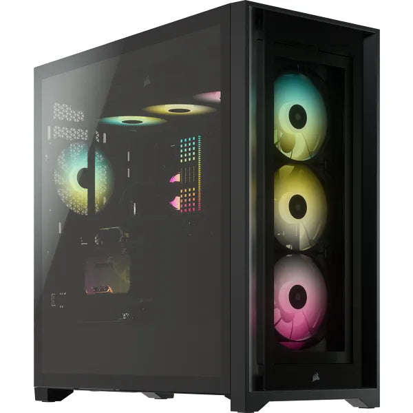 5000X RGB Black Tempered Glass Mid-Tower; 2x 3.5'' |  4x 2.5'' Drive Bays; Up to 360mm Radiator c...