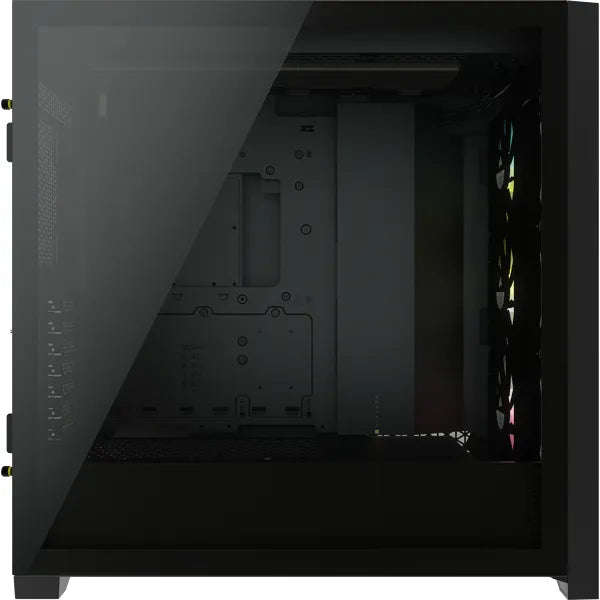 5000X RGB Black Tempered Glass Mid-Tower; 2x 3.5'' |  4x 2.5'' Drive Bays; Up to 360mm Radiator c...