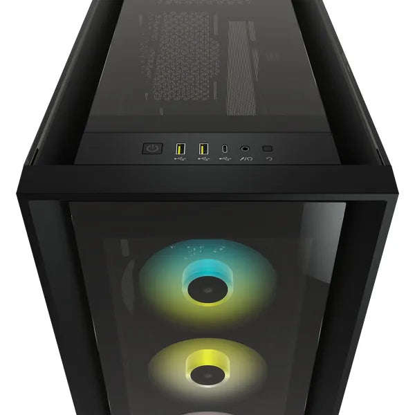 5000X RGB Black Tempered Glass Mid-Tower; 2x 3.5'' |  4x 2.5'' Drive Bays; Up to 360mm Radiator c...